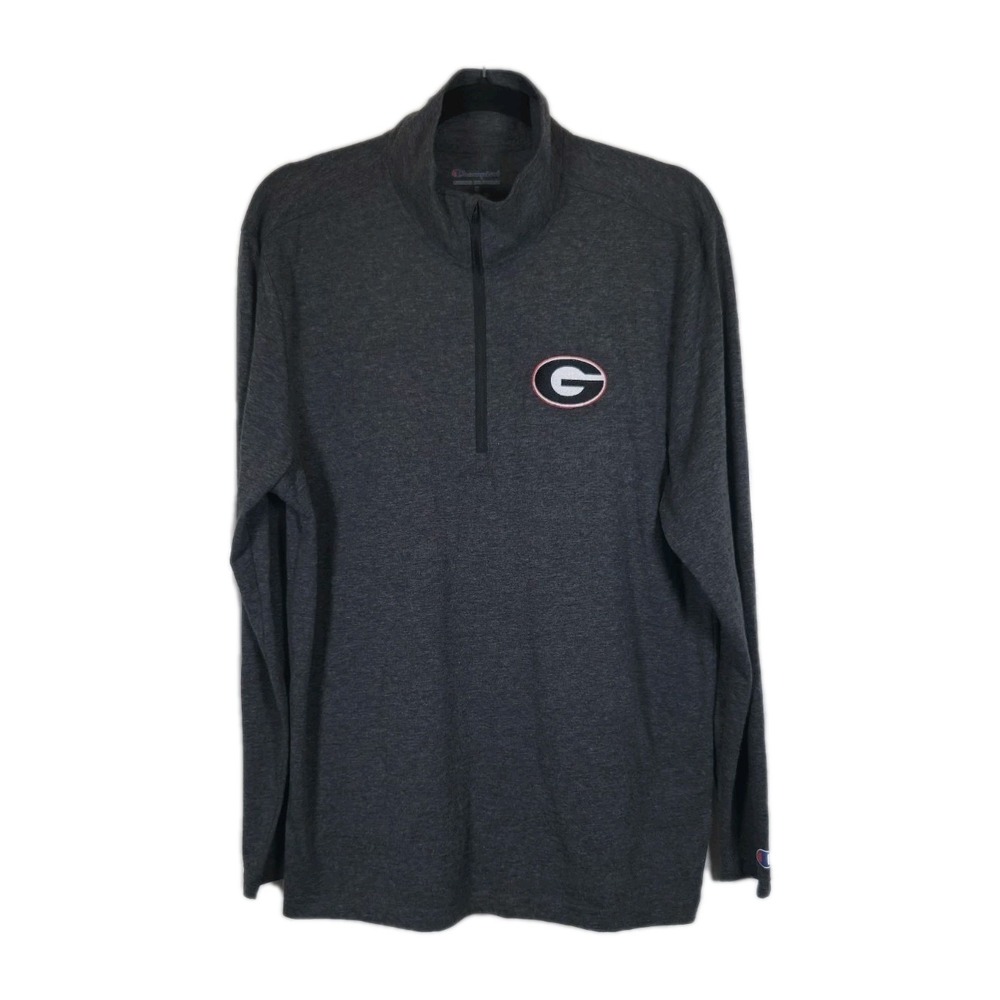 Georgia Bulldogs Womens Gray Long Sleeve Shirt 1/4 Zip Pullover NCAA Football M